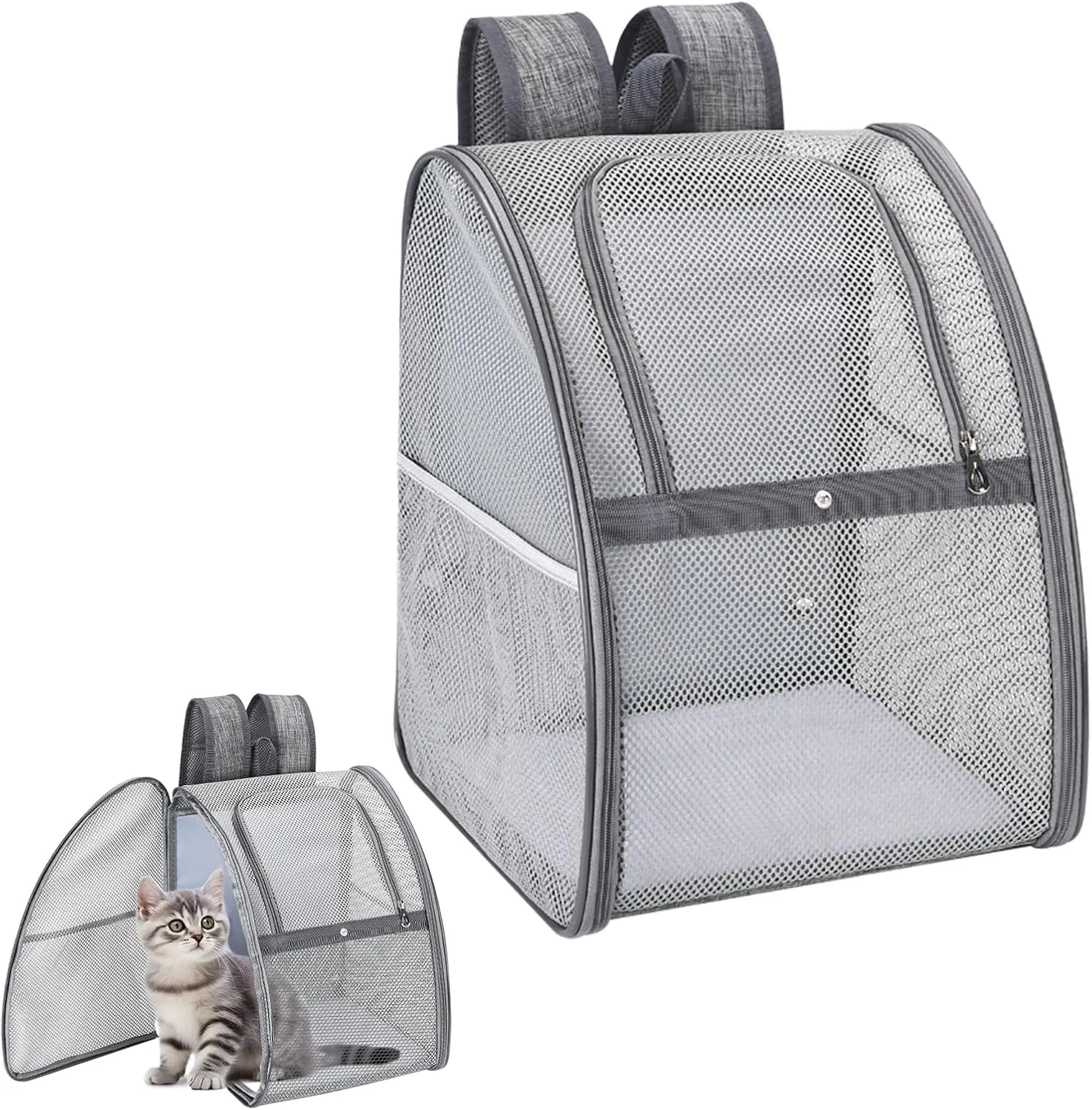 Breathable Pet Backpack Carrier - Lightweight, Foldable & Escape-Proof Design for Small Dogs & Cats, Air Travel Approved, Durable & Comfortable for Hiking, Travel, and Daily Use