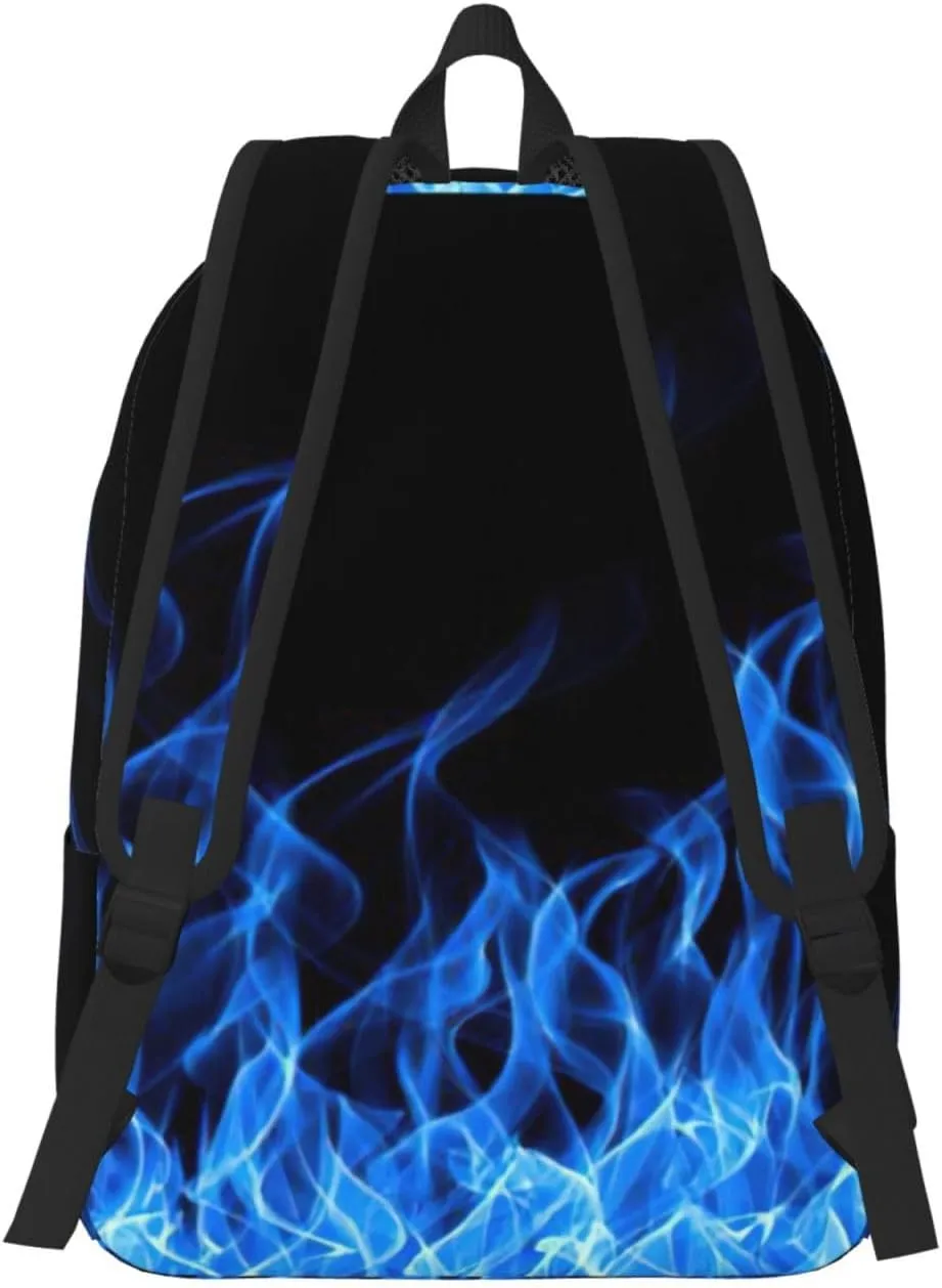 BREAUX Blue Flame Canvas Casual Lightweight Duffel Bag, Fashion Duffel Bag, Casual Daypack, Unisex Travel Backpack