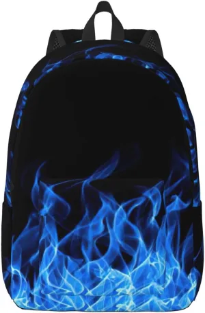 BREAUX Blue Flame Canvas Casual Lightweight Duffel Bag, Fashion Duffel Bag, Casual Daypack, Unisex Travel Backpack