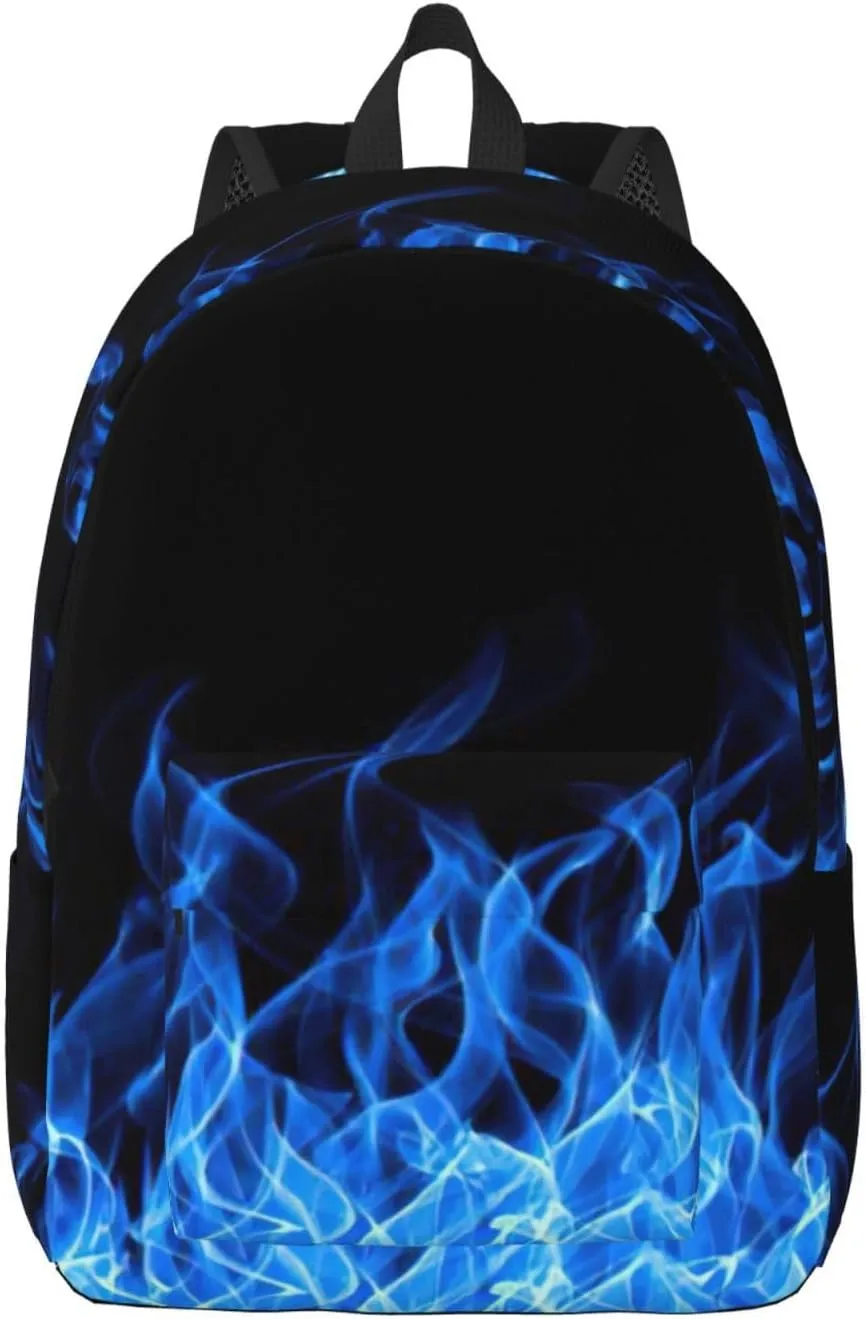 BREAUX Blue Flame Canvas Casual Lightweight Duffel Bag, Fashion Duffel Bag, Casual Daypack, Unisex Travel Backpack