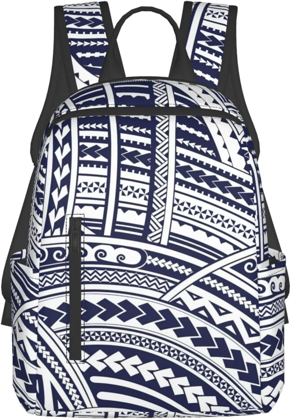 BREAUX Blue Polynesian Maori Tribal Pattern Lightweight Backpack Travel Shoulder Bag Laptop Backpack High Density Twill Composite Fabric