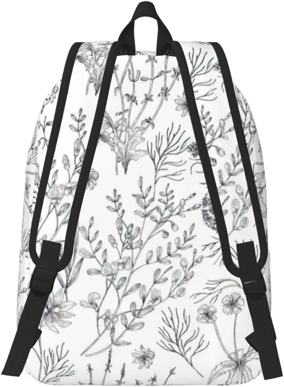 BREAUX Flowering Herbs And Herbaceous Plants Canvas Casual Lightweight Duffel Bag, Fashion Duffel Bag, Casual Daypack, Unisex Travel Backpack