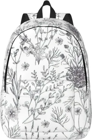 BREAUX Flowering Herbs And Herbaceous Plants Canvas Casual Lightweight Duffel Bag, Fashion Duffel Bag, Casual Daypack, Unisex Travel Backpack