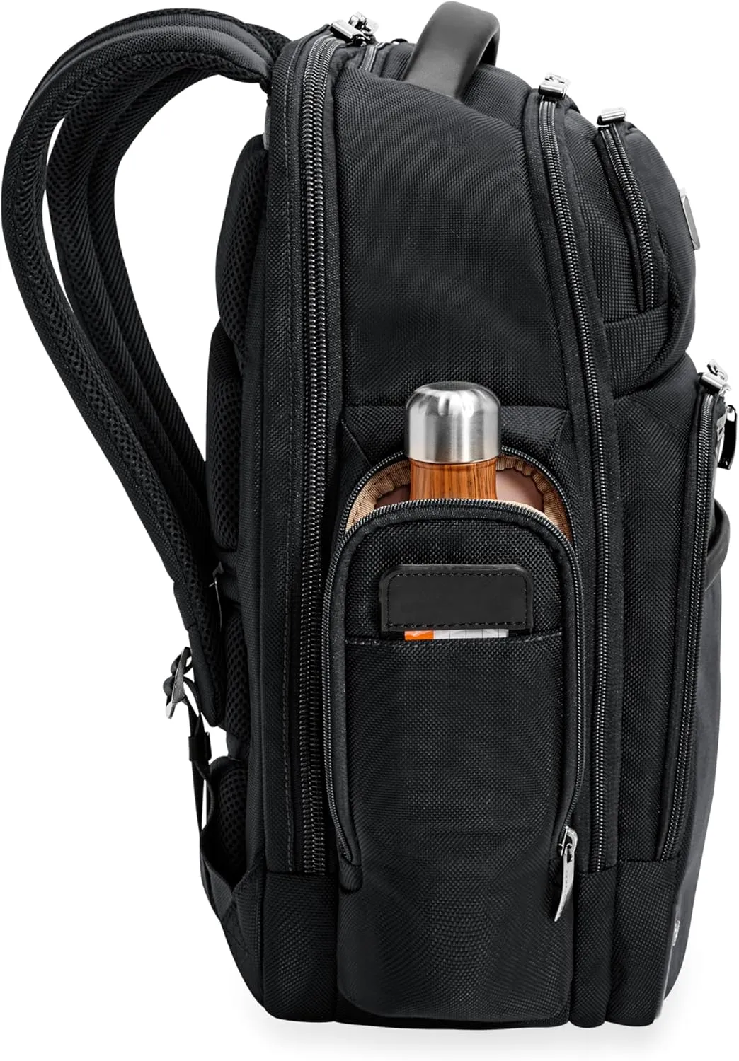 Briggs & Riley Medium Cargo Backpack for Women & Men - Daypack for Work, Personal Item Travel Bag, Lightweight & Durable, Padded Straps, Fits up to 15" Laptop - @work Collection, Black
