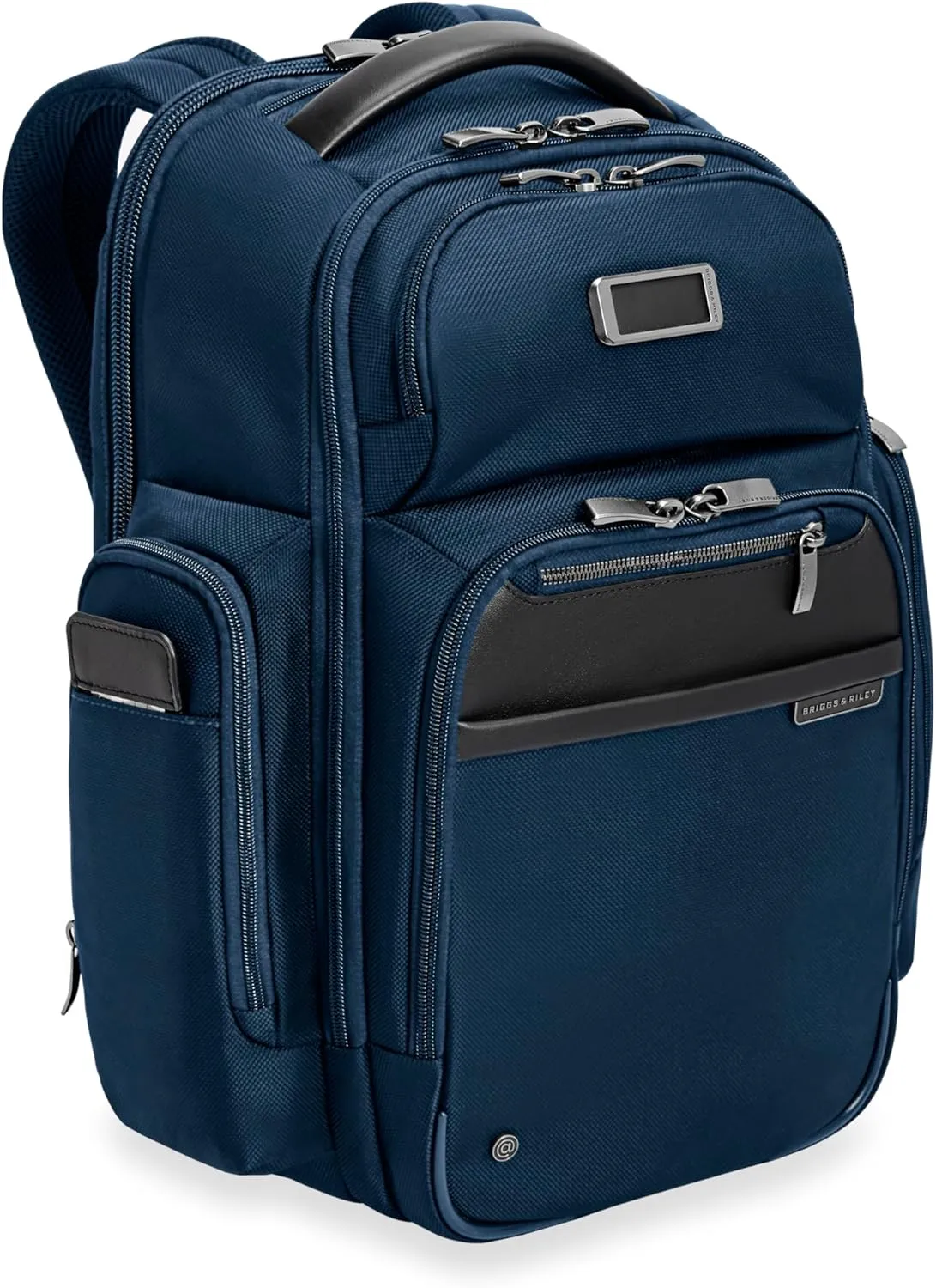 Briggs & Riley Medium Cargo Backpack for Women & Men - Daypack for Work, Personal Item Travel Bag, Lightweight & Durable, Padded Straps, Fits up to 15" Laptop - @work Collection, Navy
