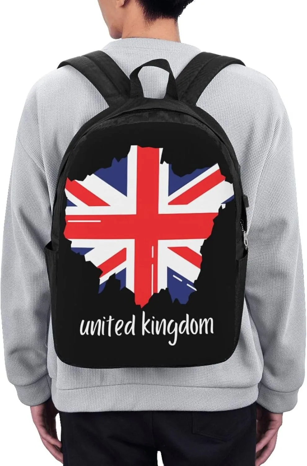 British England UK English Flag Laptop Backpacks Travel Backpack Casual Business Daypack Sport Rucksack Computer Bag Fits up to 17 Inch Notebook with USB Port