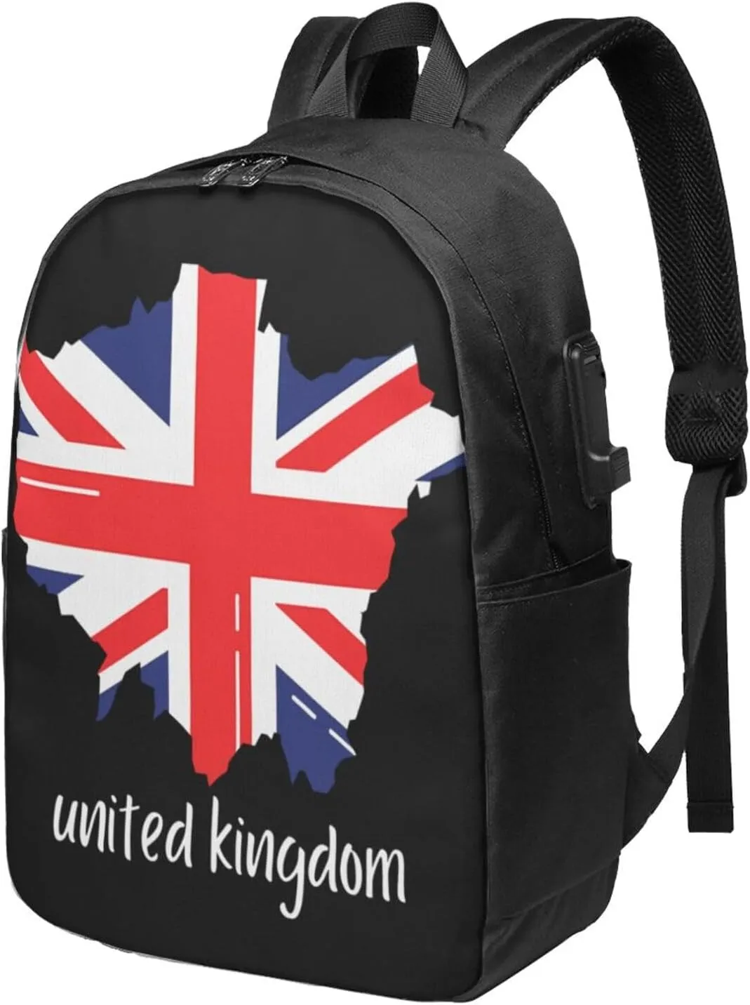 British England UK English Flag Laptop Backpacks Travel Backpack Casual Business Daypack Sport Rucksack Computer Bag Fits up to 17 Inch Notebook with USB Port