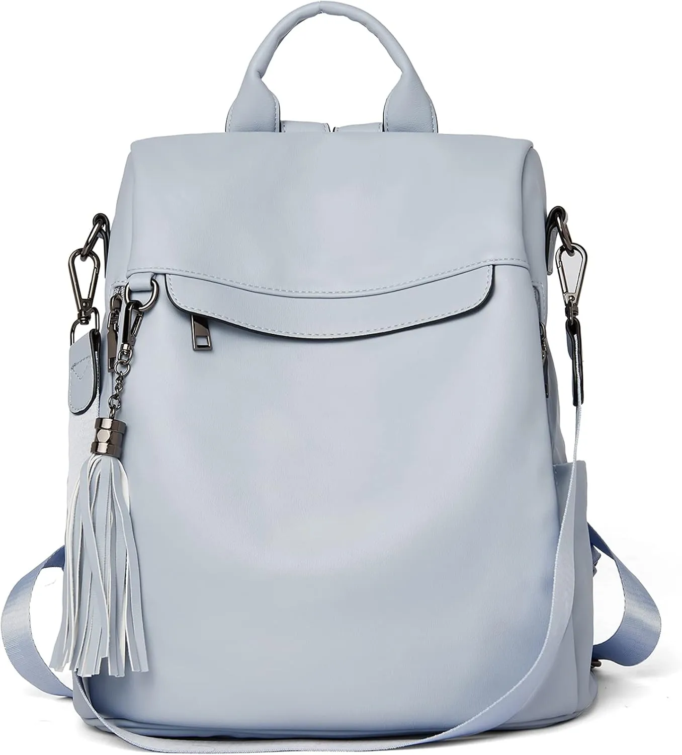 BROMEN Backpack Purse for Women Leather Anti-theft Travel Fashion Shoulder Bag Blue