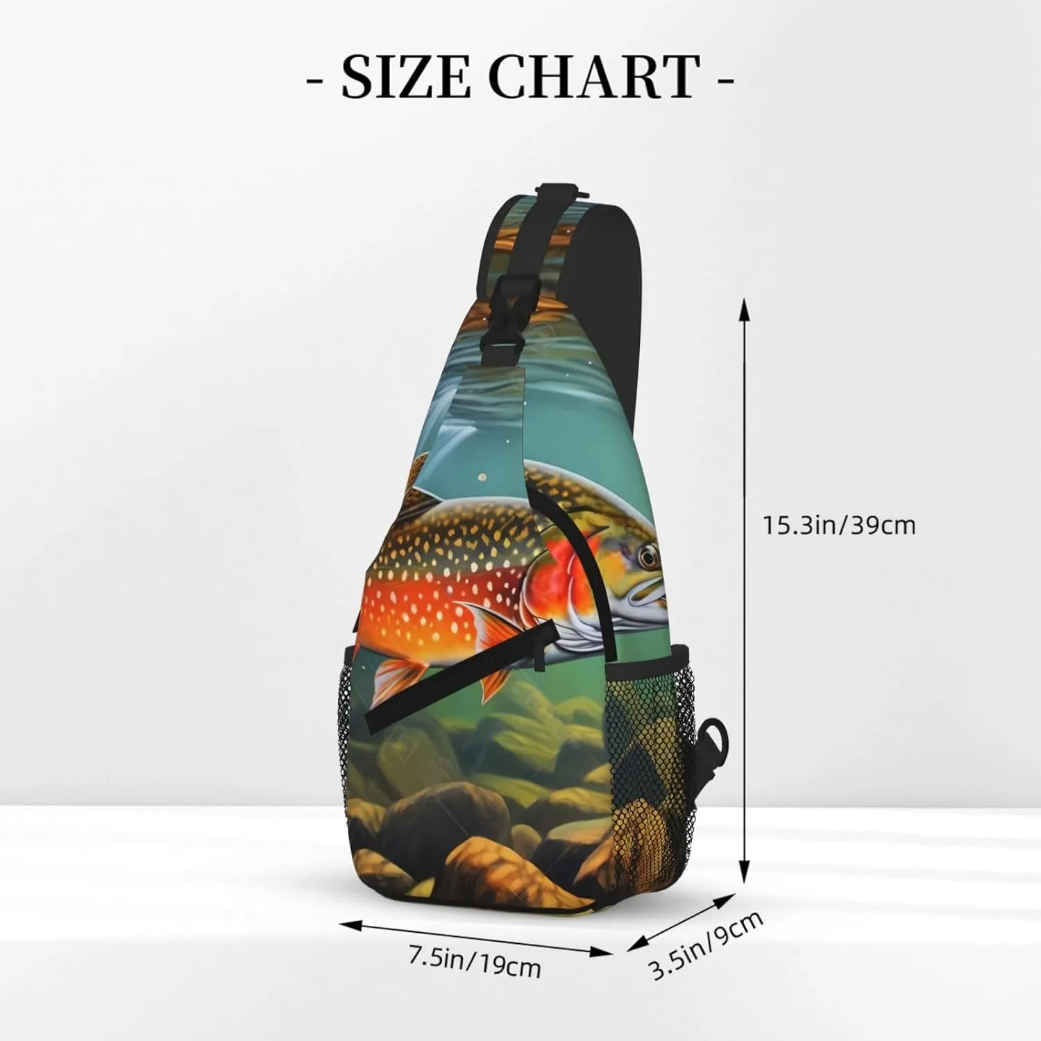 Brook Trout Fly Fishing Print Cross Chest Bag Diagonally For Short-Distance Travel And Daily Use