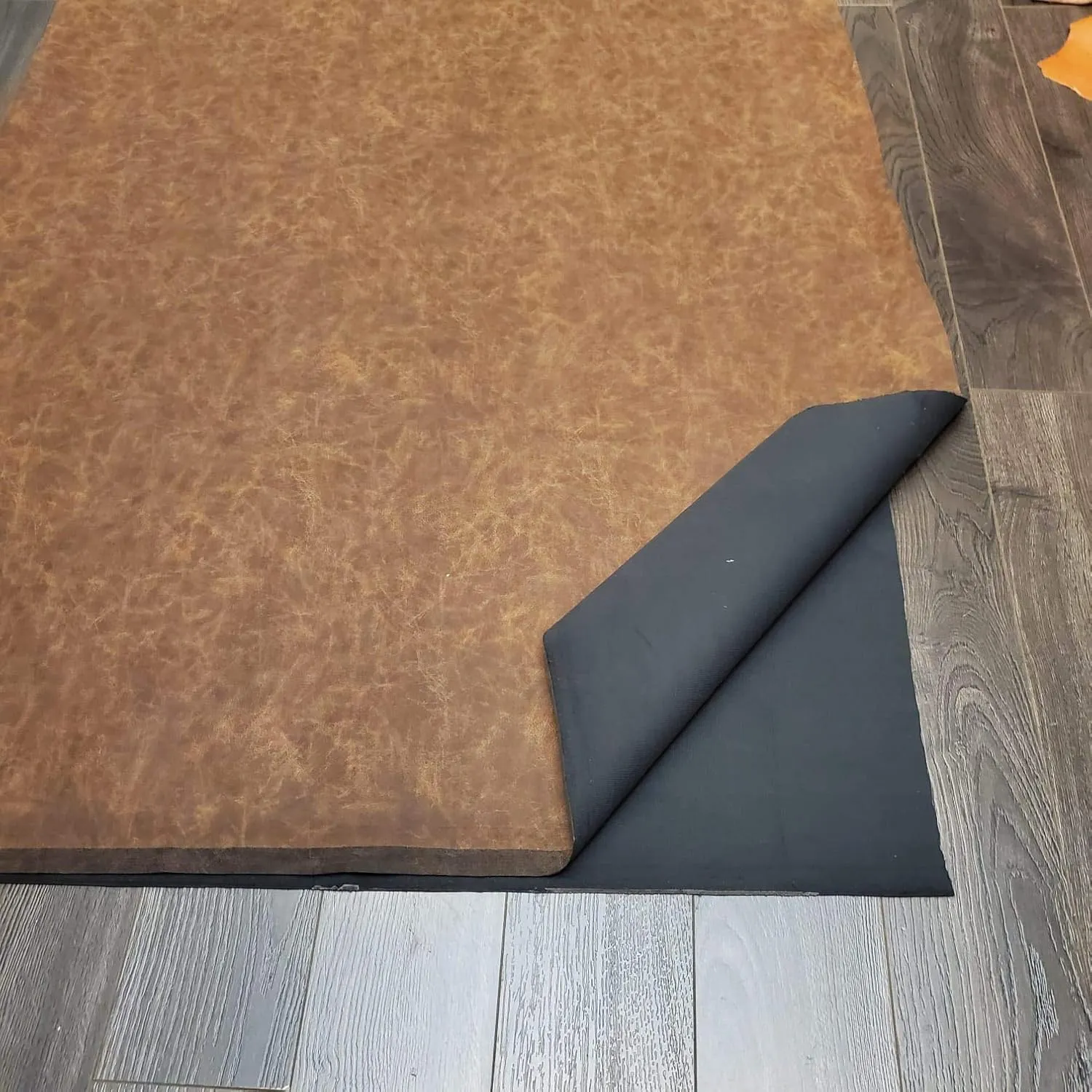 Brown Distressed Vintage Vegan Faux Leather Fabric Sheet Synthetic Pleather 0.9 mm 1/2 Yard 18 inch x 54 inch Soft Smooth Upholstery Half Yard (18" x 54") (Brown Distressed)