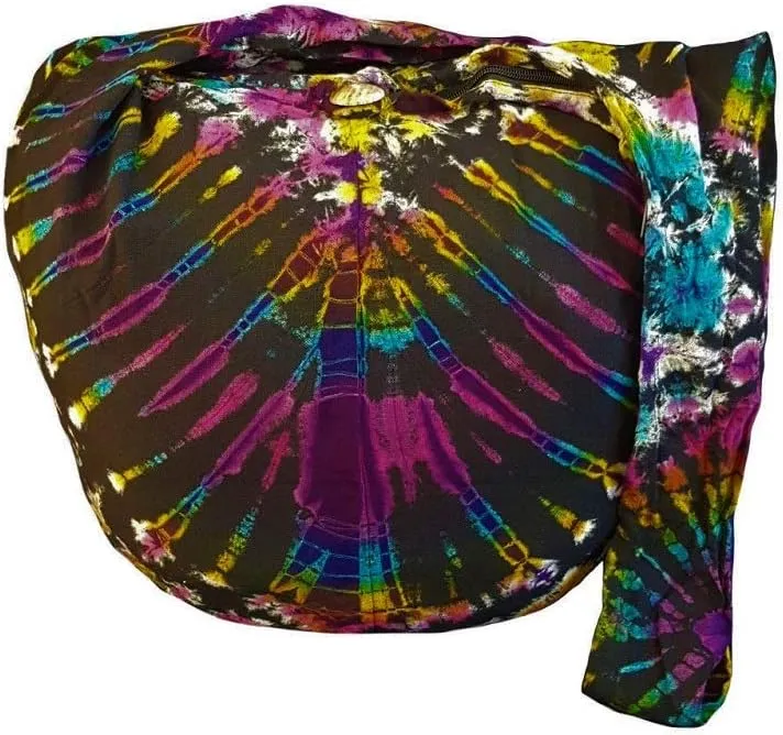 BTP! Tie Dye Sling Crossbody Shoulder Bag Purse Hippie Hobo Cotton Bohemian Colorful Firework