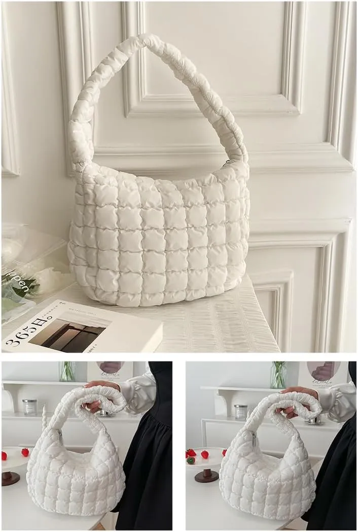 Bubble Quilted Hobo Women Handbag Cloud Tote Shoulder Bag Casual Crossbody Bag Gift for Women