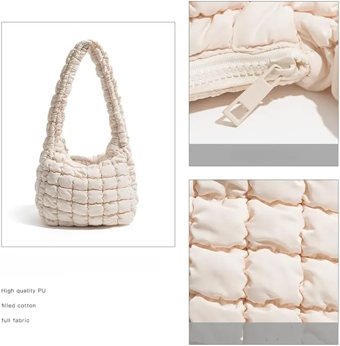 Bubble Quilted Hobo Women Handbag Cloud Tote Shoulder Bag Casual Crossbody Bag Gift for Women