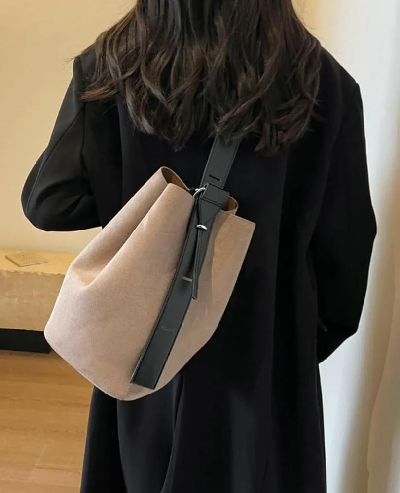 Bucket Bags Purse for Women Matte Leather Shoulder Bag Vintage Hobo Bag Crossbody Bag Slouchy Tote Handbag