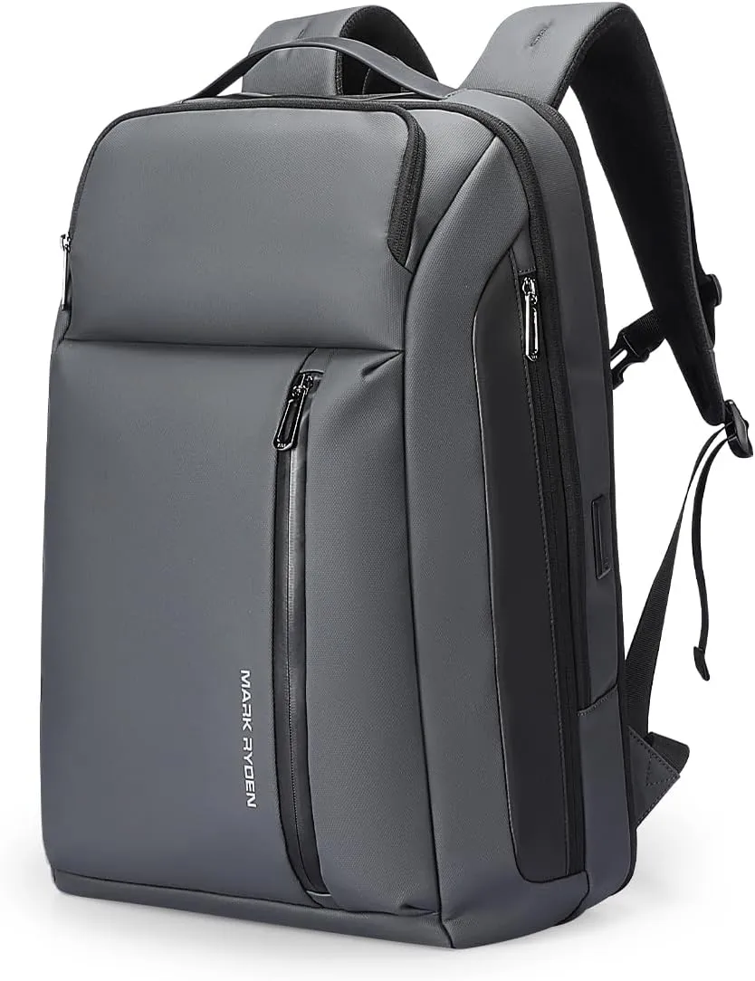 Business Laptop Backpack, Expandable 25L-35L Large Capacity Travel Backpack, Water-resistant Cabin Backpack 45x30x25cm, Work Bag with USB for Men