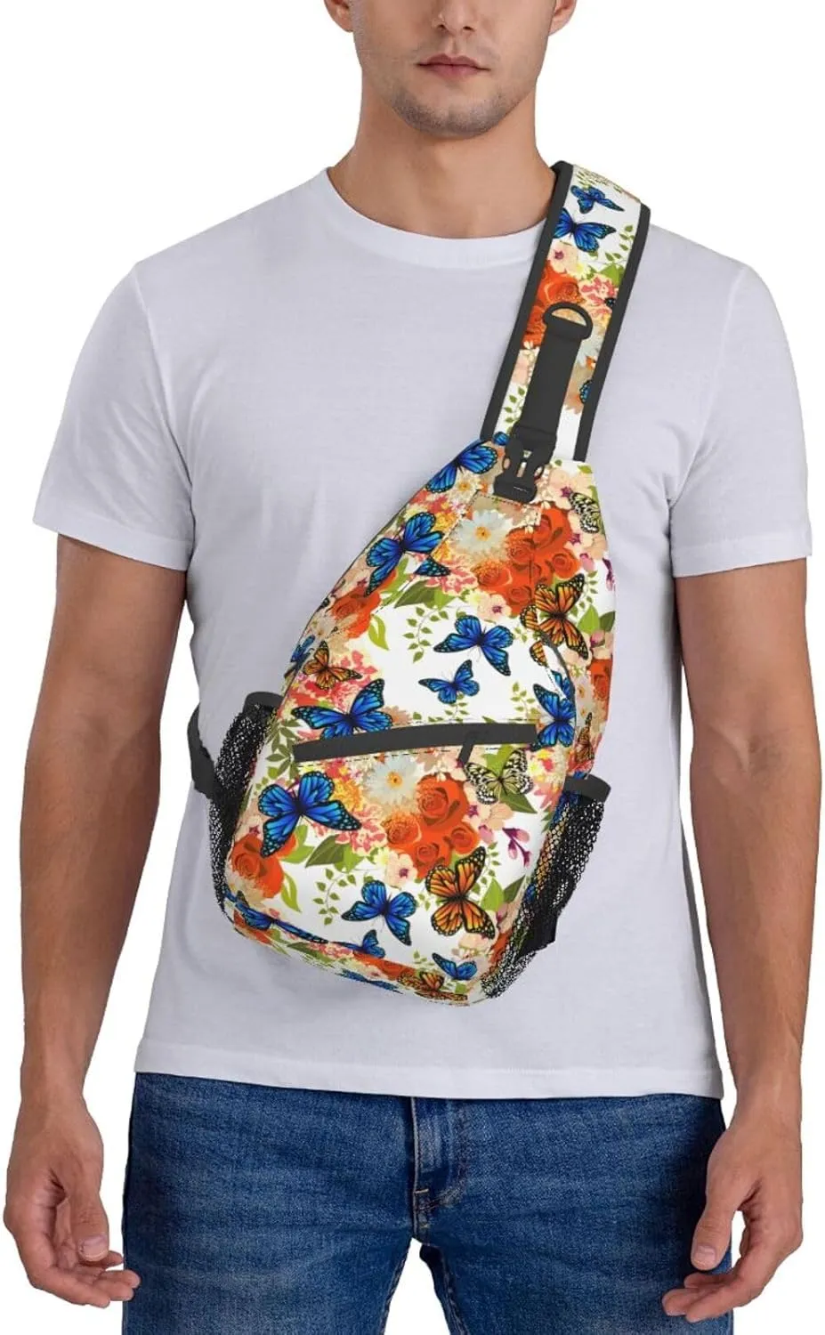 Butterfly Sling Backpack Chest Bag Crossbody Shoulder Bag Gym Cycling Travel Hiking Daypack For Men Women