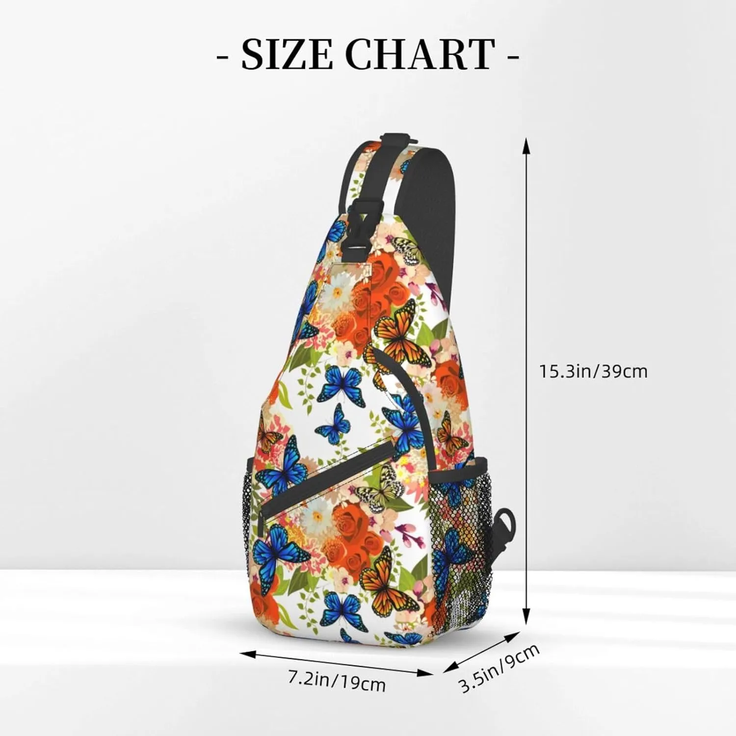 Butterfly Sling Backpack Chest Bag Crossbody Shoulder Bag Gym Cycling Travel Hiking Daypack For Men Women