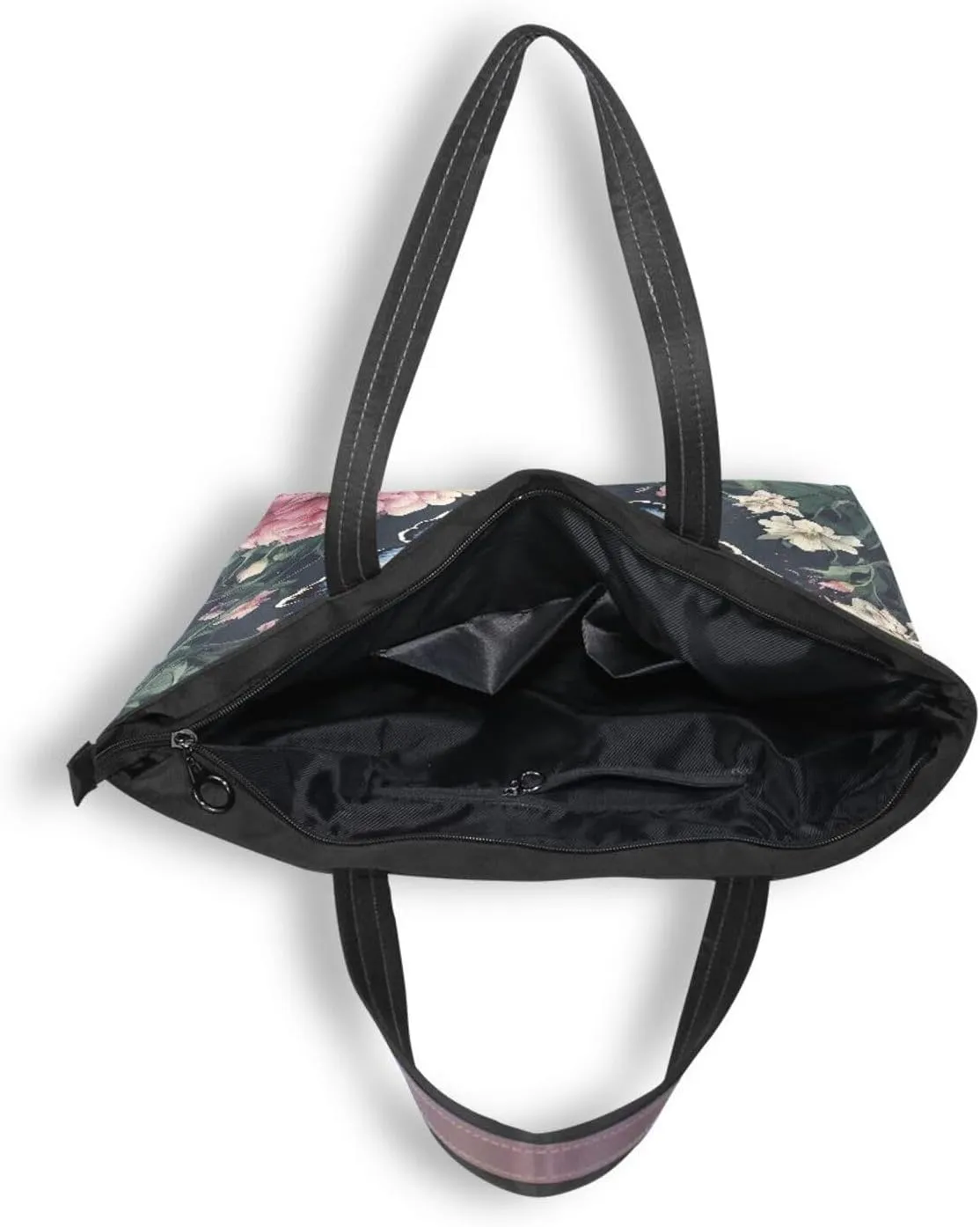 Butterfly Tote Bags for Women Purses and Ladies Work Handbags Medium 2 Size Shoulder Bags with Zipper Pockets