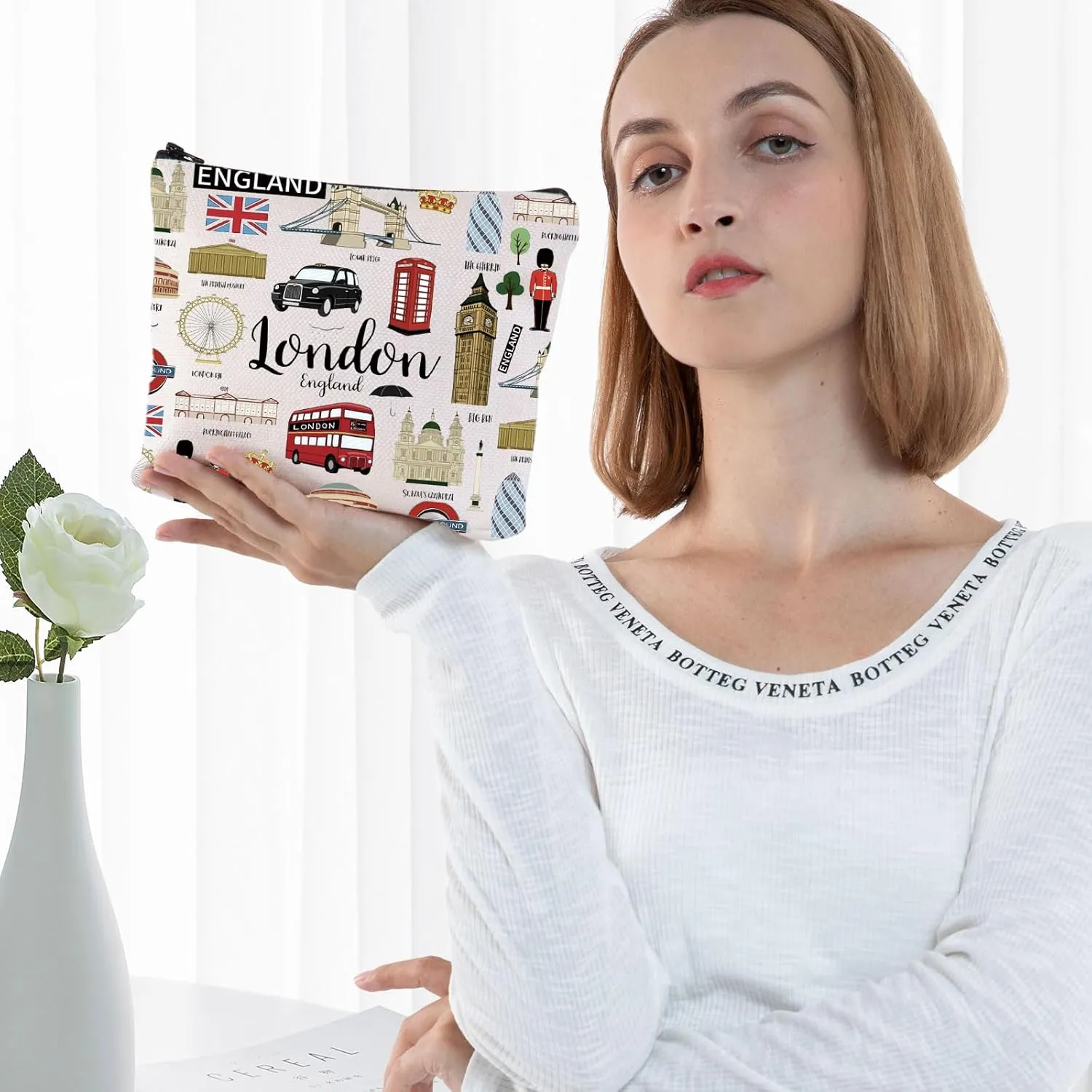BWKTOP London Canvas Tote Bag - London Souvenirs Gifts - Shoulder & Travel Bag