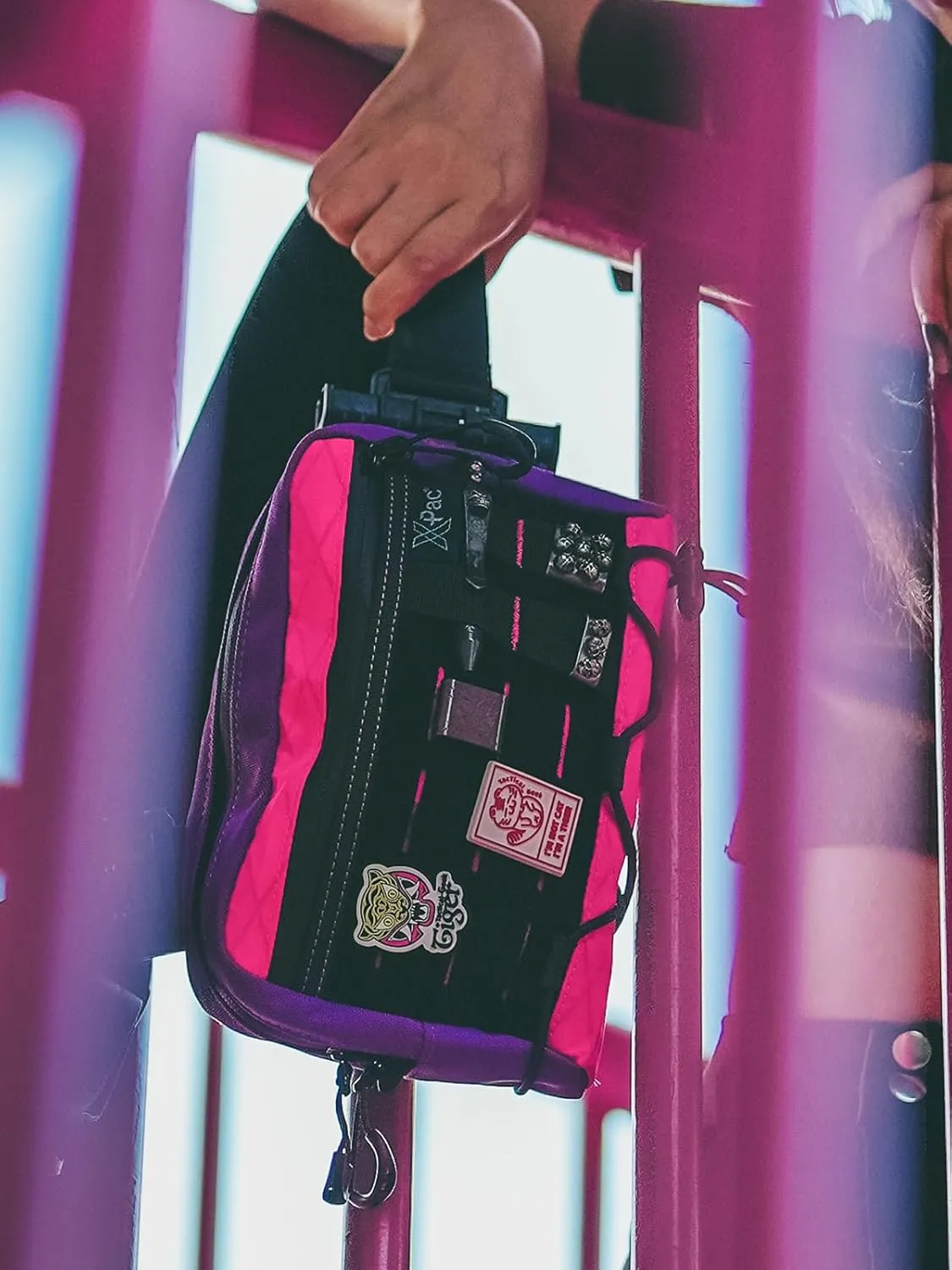 Cache L3 Purple Crossbody Shoulder Bag, Men Multipurpose Sling Bag, Chest Backpack Casual Shoulder for Daily Carry