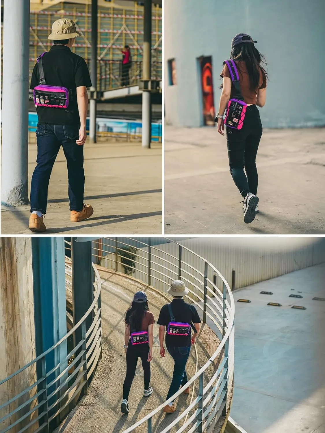 Cache L3 Purple Crossbody Shoulder Bag, Men Multipurpose Sling Bag, Chest Backpack Casual Shoulder for Daily Carry