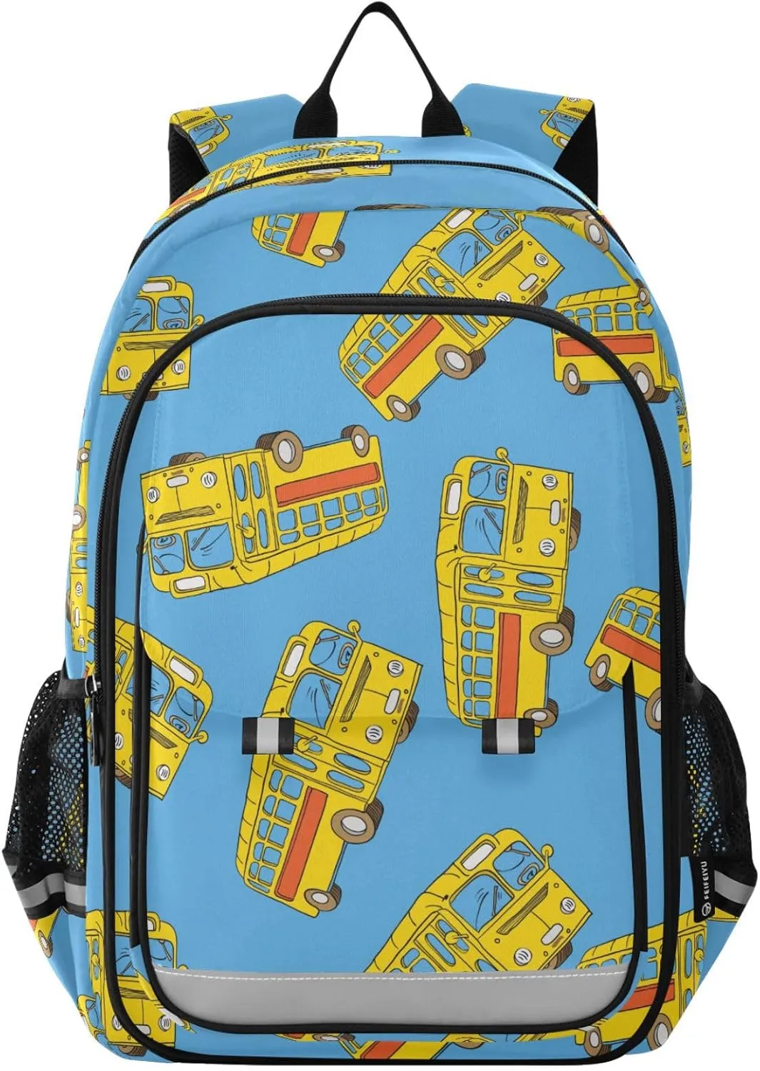 Caikeny Kids Backpack Bus Cartoon School Backpacks Blue School Bags Shoulder BookBags Elemetary for Boys Girls Students