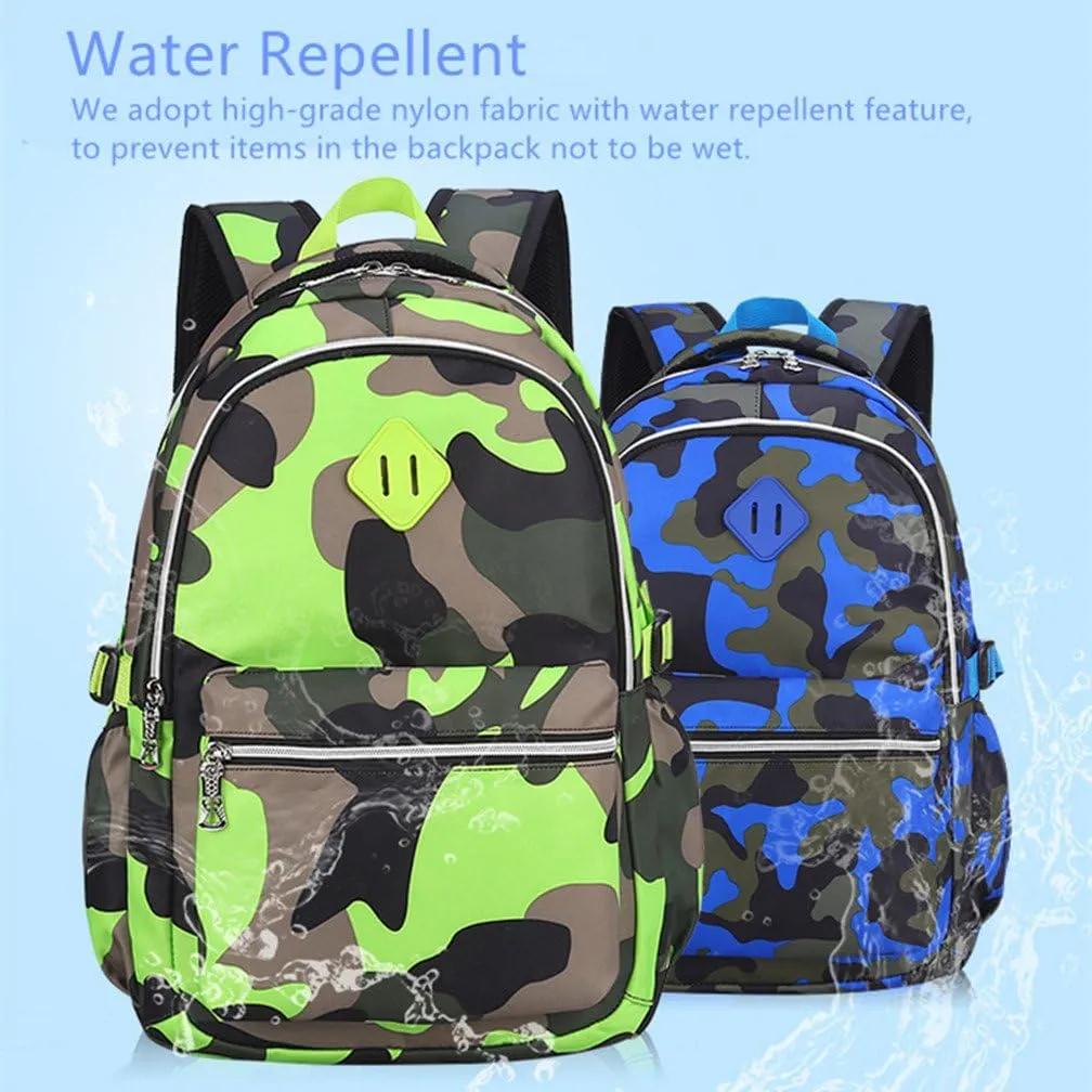 Camo Backpack Set with Lunch Bag Lightweight Waterproof School Backpack Bookbag for Boys Girls