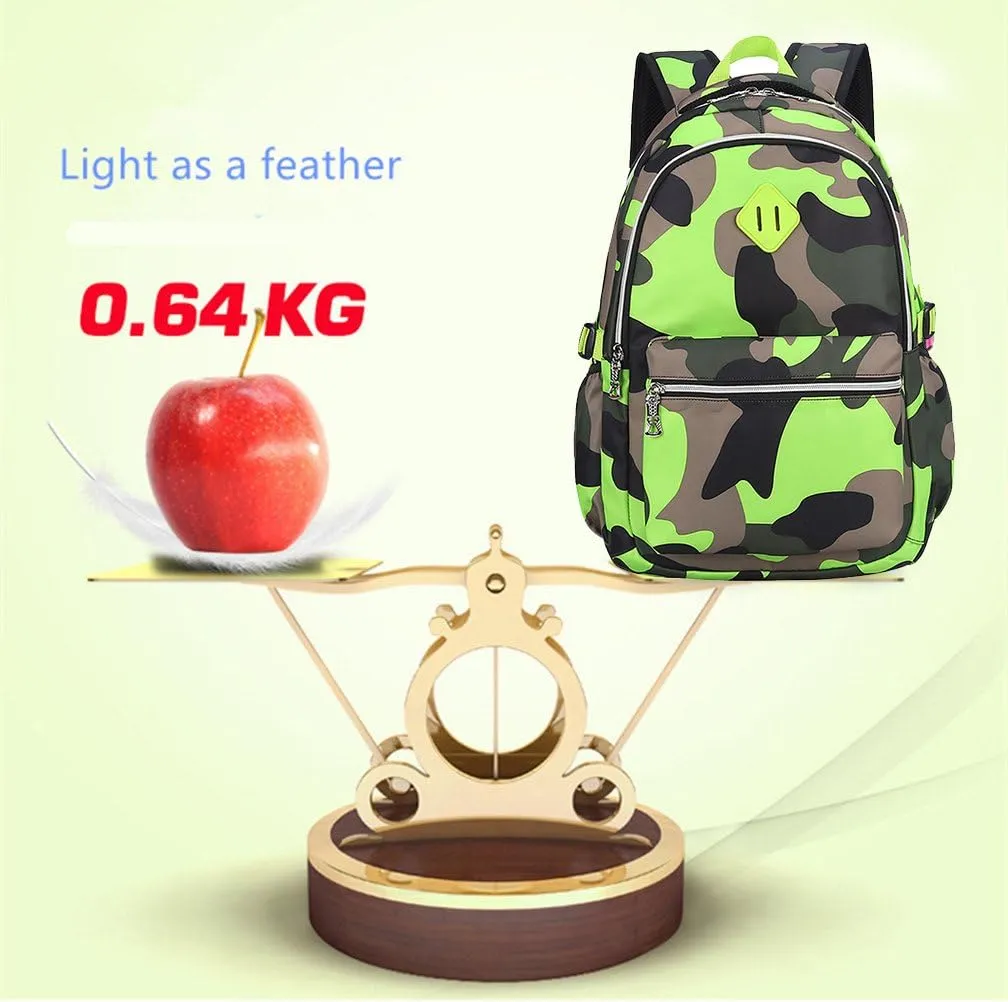 Camo Backpack Set with Lunch Bag Lightweight Waterproof School Backpack Bookbag for Boys Girls