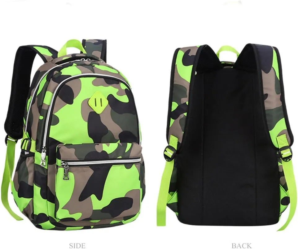 Camo Backpack Set with Lunch Bag Lightweight Waterproof School Backpack Bookbag for Boys Girls