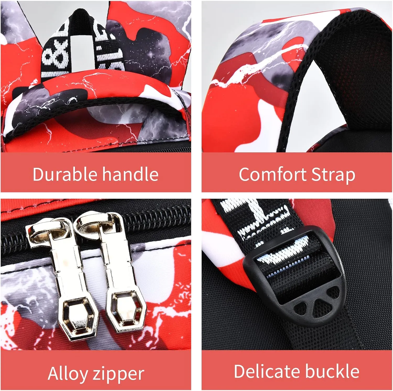 Camo Backpack Set with Lunch Bag Lightweight Waterproof School Backpack Bookbag for Boys Girls