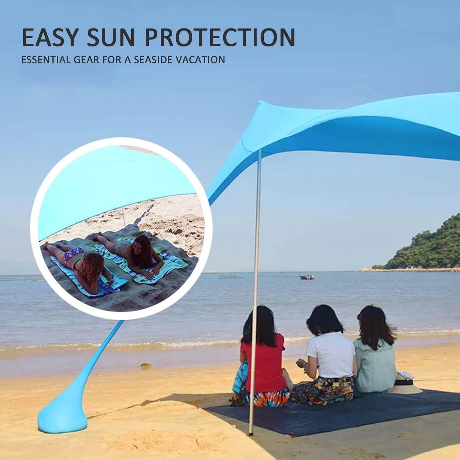 Camping Tarp Sun Shelter, Waterproof Camping Tent Tarp, Portable Lightweight Anti UV Awning Canopy, for Camping Trips Fishing Backyard Parks Picnics,H