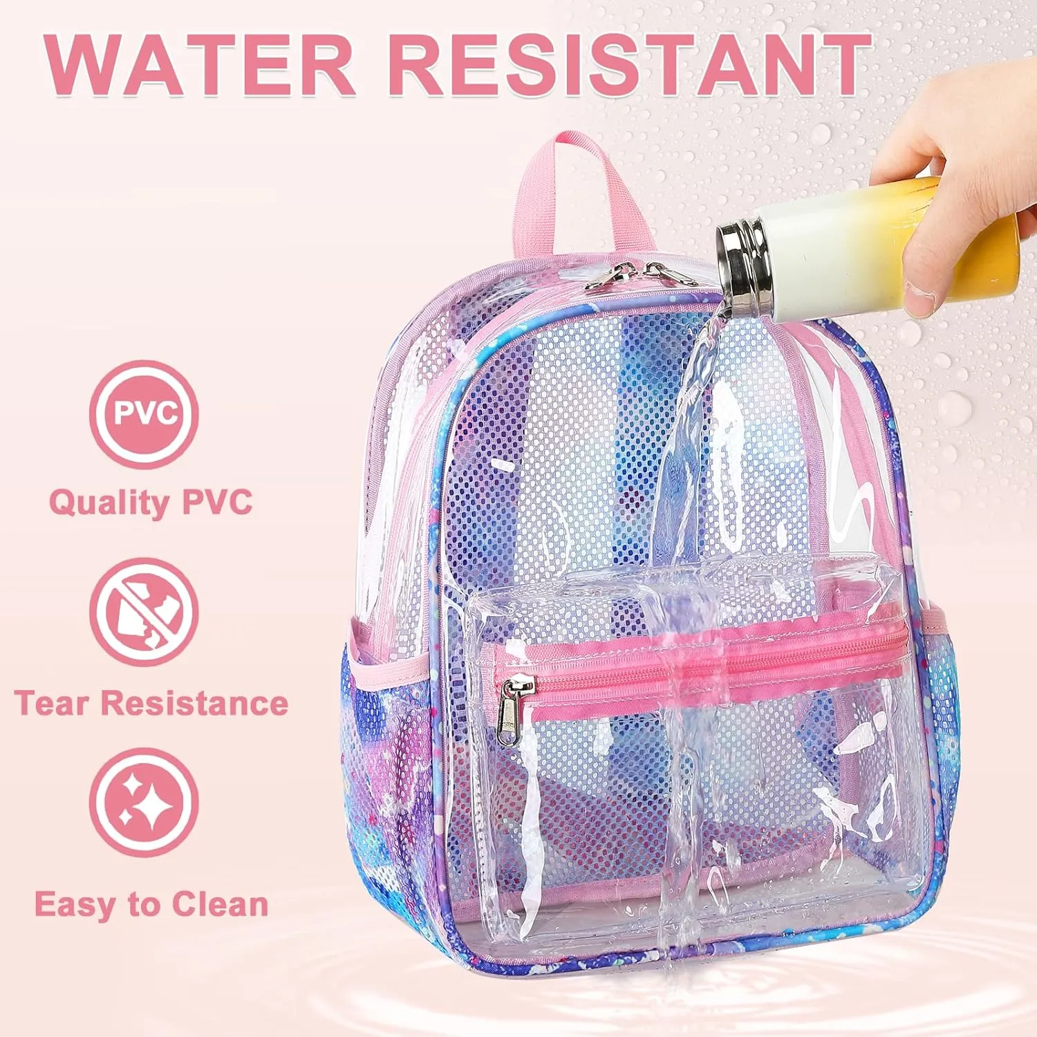 CAMTOP Clear Backpack for Stadium Events Approved 12x6x12 Small Clear Bag Mini Backpacks Purse for festival Concert Work