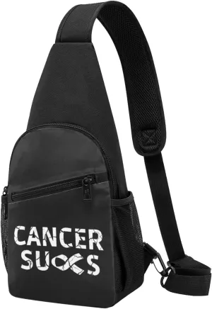 Cancer Sucks Sling Bag Crossbody Backpack Shoulder Casual Daypack Bags for Men Women