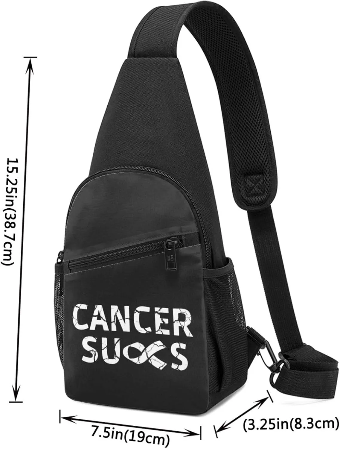 Cancer Sucks Sling Bag Crossbody Backpack Shoulder Casual Daypack Bags for Men Women
