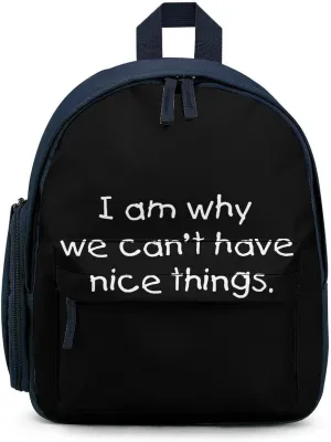Can'T Have Nice Things Simple Backpack Lightweight Cute Printing Shoulder Bag Family Travel Blue-style