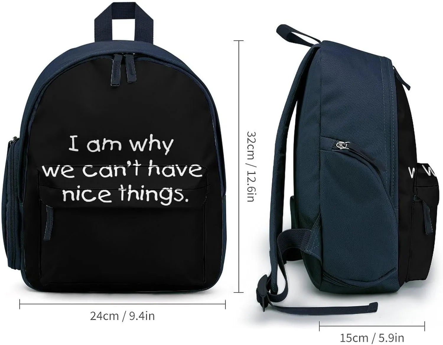 Can'T Have Nice Things Simple Backpack Lightweight Cute Printing Shoulder Bag Family Travel Blue-style