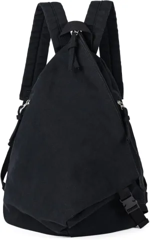 Canvas Backpack for Women Travel Backpack for Men Vintage Bookbag Style for Casual Daypack Backpacks (Black-C)