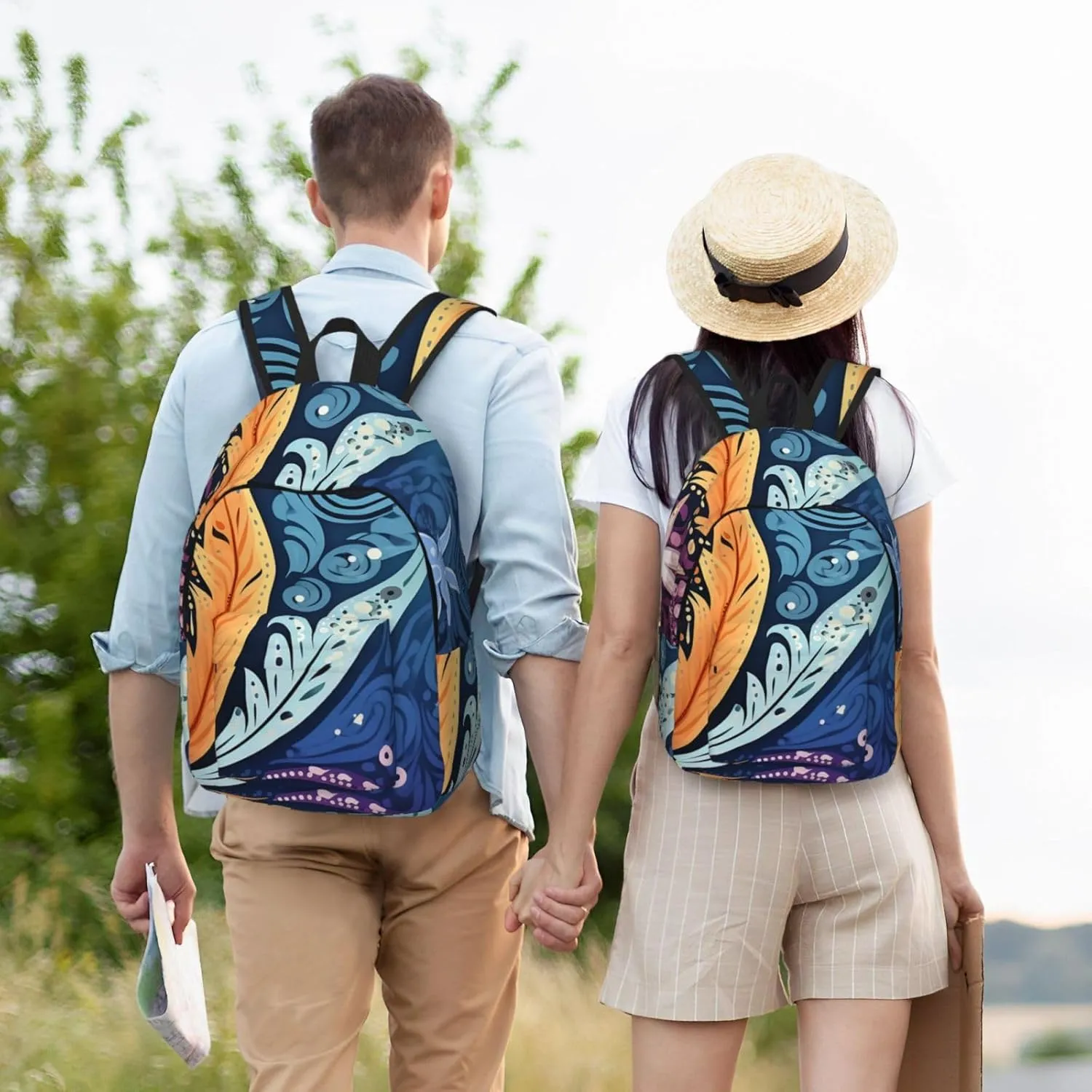 Canvas Backpack Lightweight Laptop Backpack for Men Women Aboriginal patterns Backpack Casual Daypack for Travel