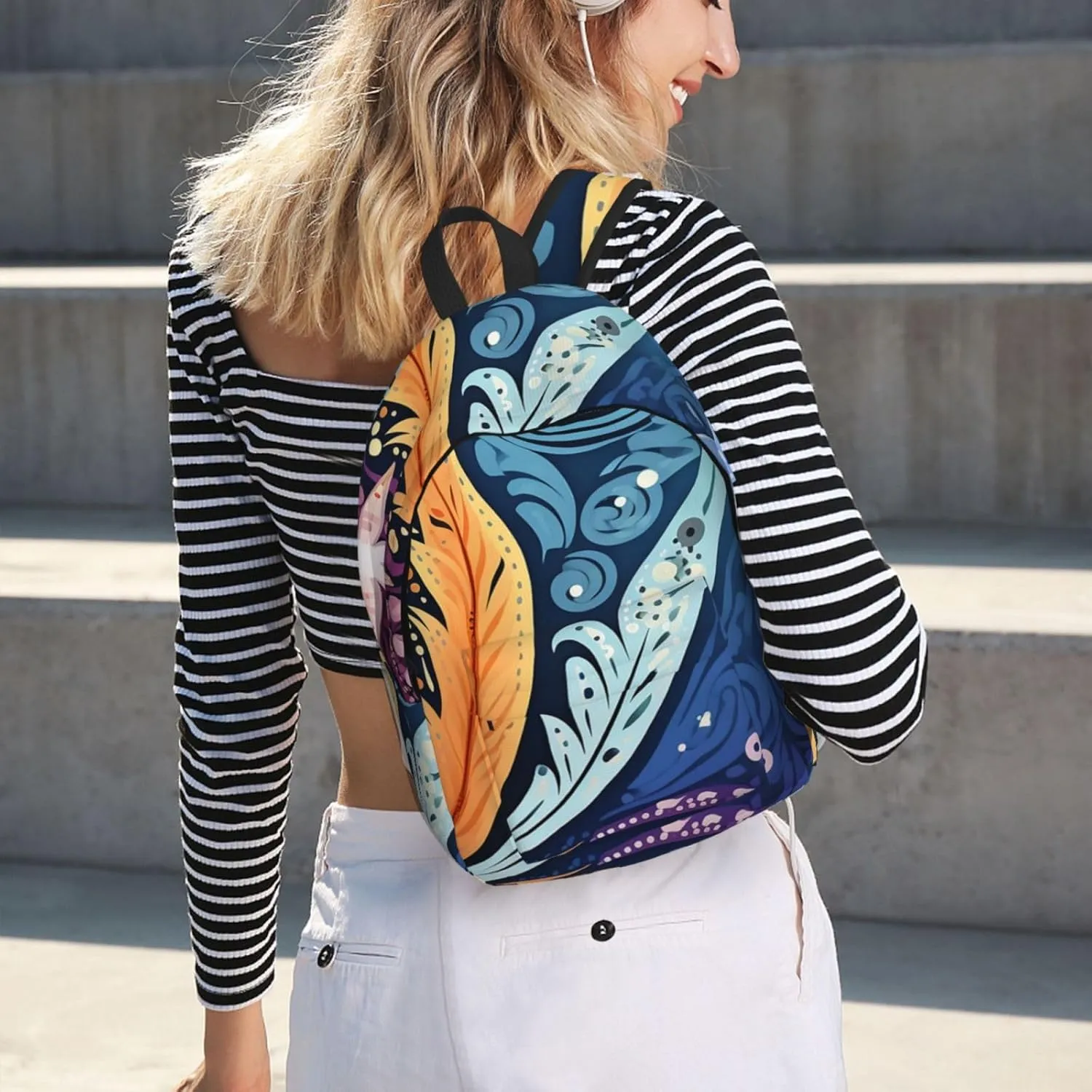 Canvas Backpack Lightweight Laptop Backpack for Men Women Aboriginal patterns Backpack Casual Daypack for Travel