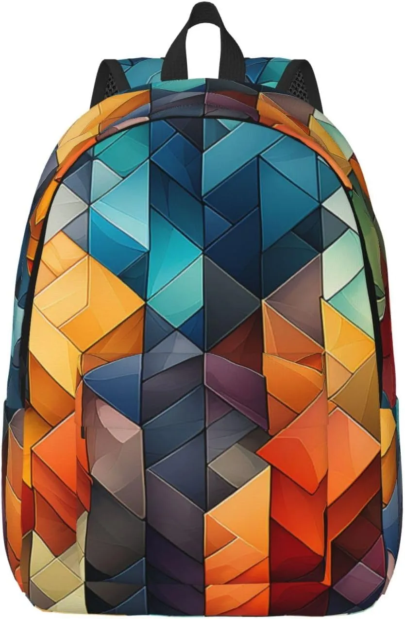 Canvas Backpack Lightweight Laptop Backpack for Men Women Complex geometric designs Backpack Casual Daypack for Travel