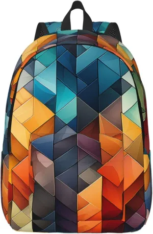 Canvas Backpack Lightweight Laptop Backpack for Men Women Complex geometric designs Backpack Casual Daypack for Travel