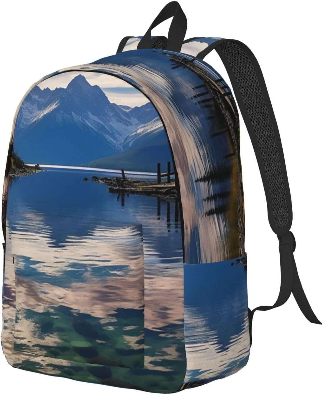 Canvas Backpack National park lake Travel Laptop Backpack Casual Daypack Carry On Rucksack for Men Women Small