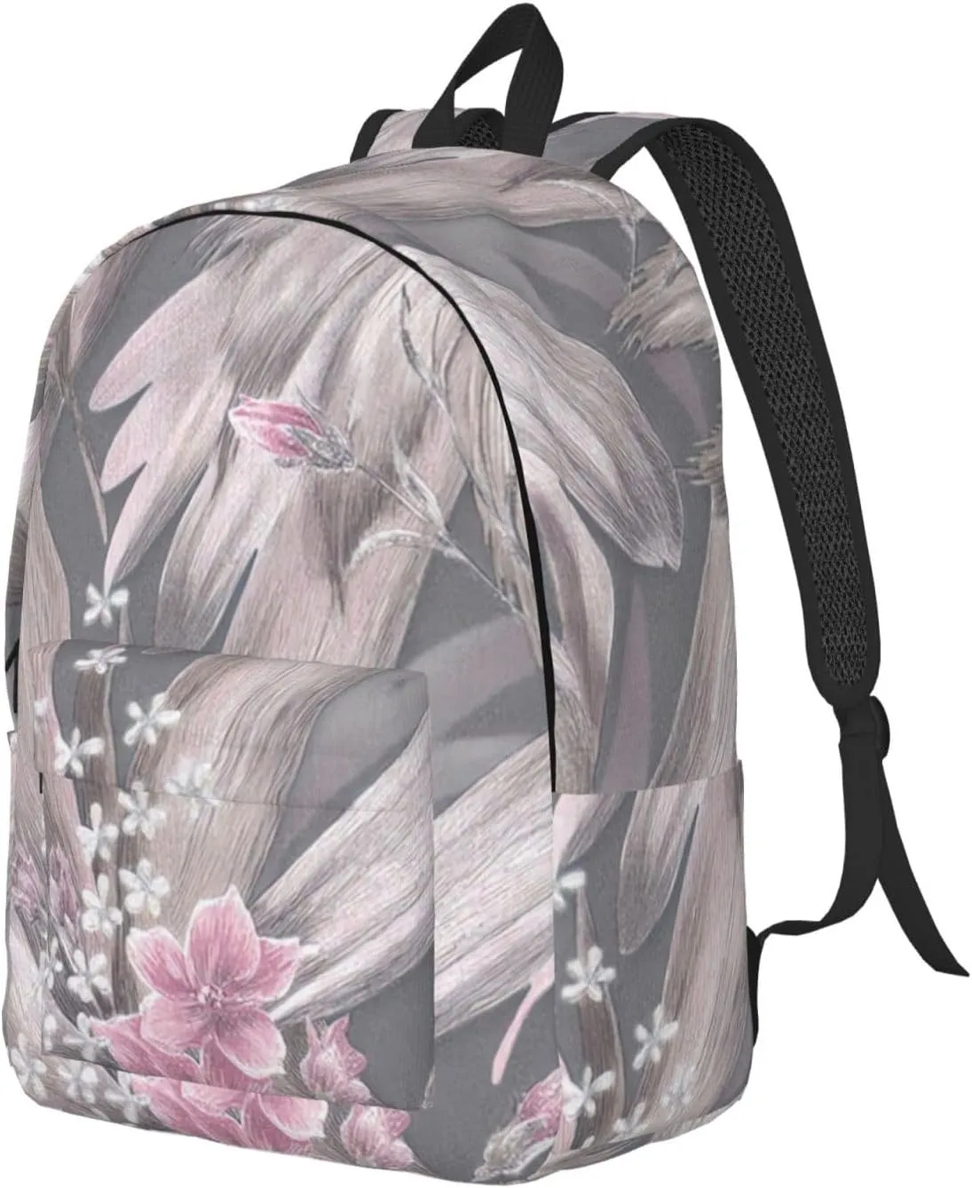 Canvas Casual Backpack Laptop Bag Suitable for Travel Office Outdoor Sports Men and Women Abstract Flowers
