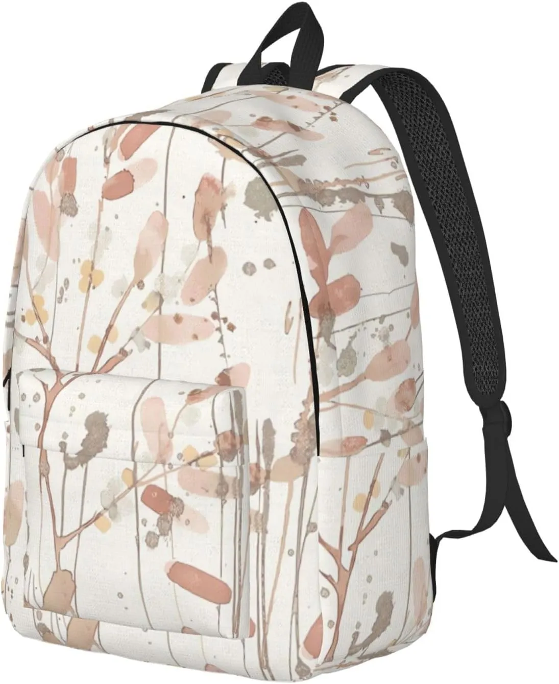 Canvas Casual Backpack Laptop Bag Suitable for Travel Office Outdoor Sports Men and Women Abstract Leaf