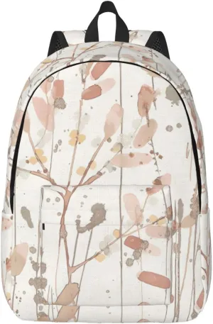 Canvas Casual Backpack Laptop Bag Suitable for Travel Office Outdoor Sports Men and Women Abstract Leaf