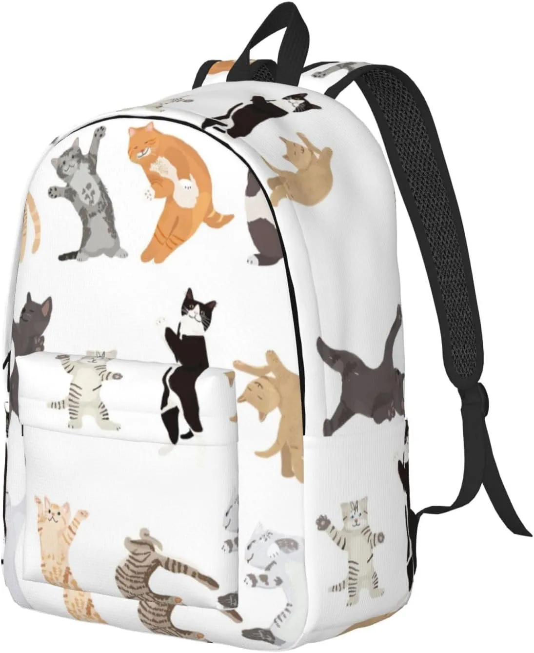 Canvas Casual Backpack Laptop Bag Suitable for Travel Office Outdoor Sports Men and Women Cats