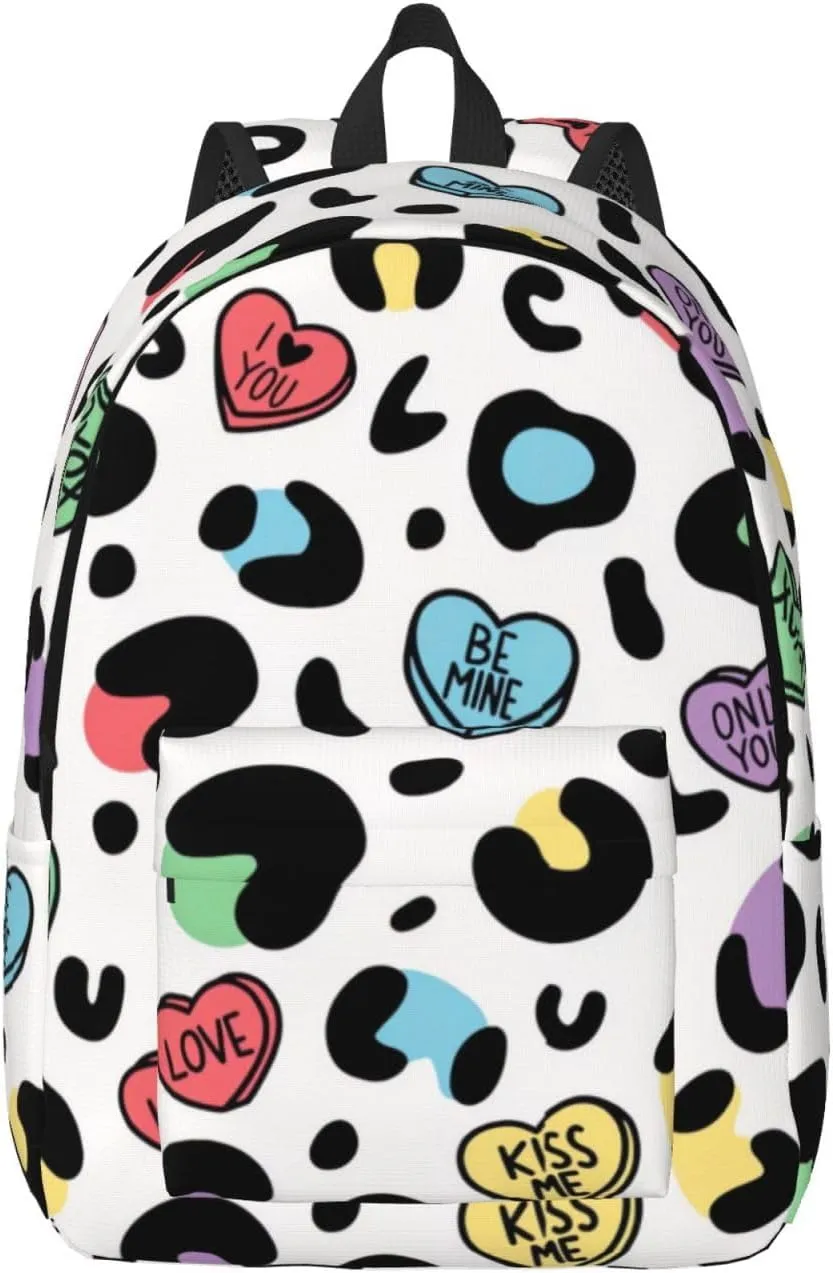 Canvas Casual Backpack Laptop Bag Suitable for Travel Office Outdoor Sports Men and Women Colour Leopard