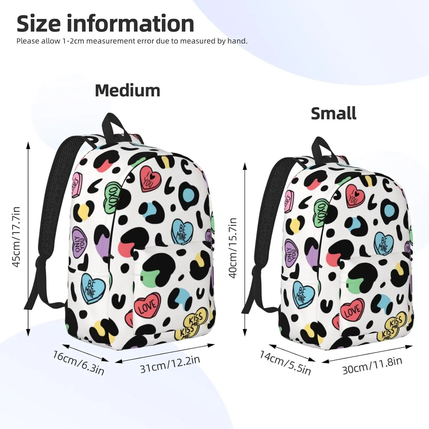 Canvas Casual Backpack Laptop Bag Suitable for Travel Office Outdoor Sports Men and Women Colour Leopard