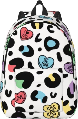 Canvas Casual Backpack Laptop Bag Suitable for Travel Office Outdoor Sports Men and Women Colour Leopard