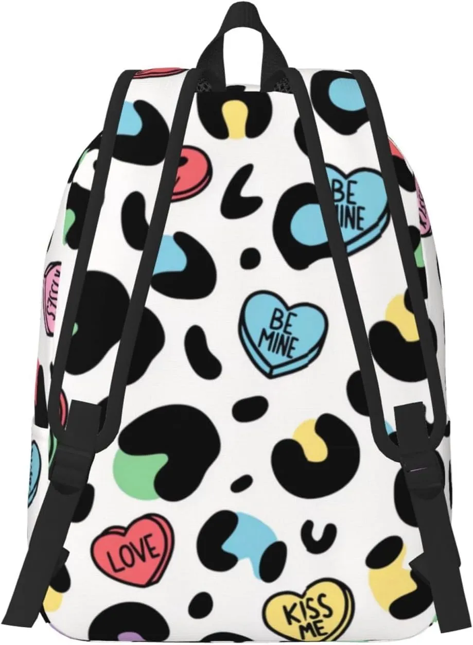 Canvas Casual Backpack Laptop Bag Suitable for Travel Office Outdoor Sports Men and Women Colour Leopard